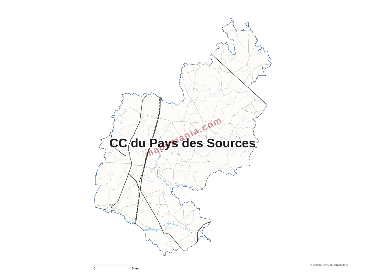Carte de CC du Pays des Sources à personnaliser