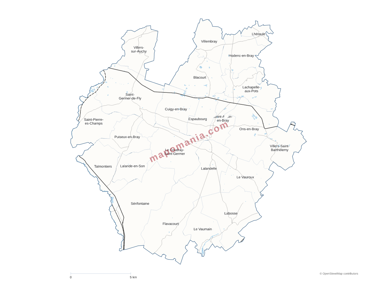 Carte de CC du Pays de Bray à personnaliser