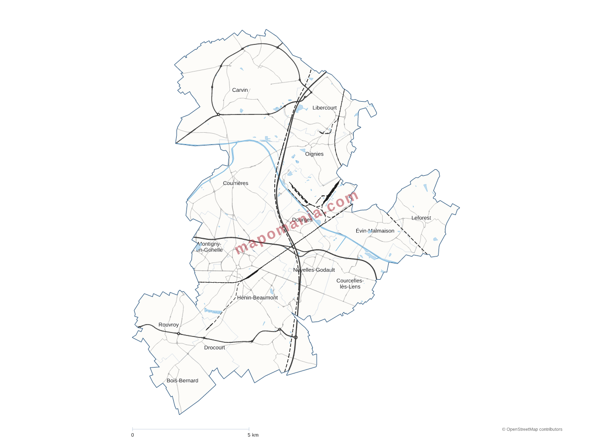 Carte de CA d'Hénin-Carvin à personnaliser