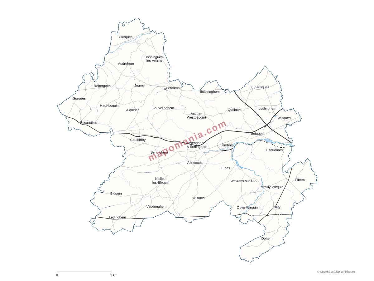 Carte de CC du Pays de Lumbres à personnaliser