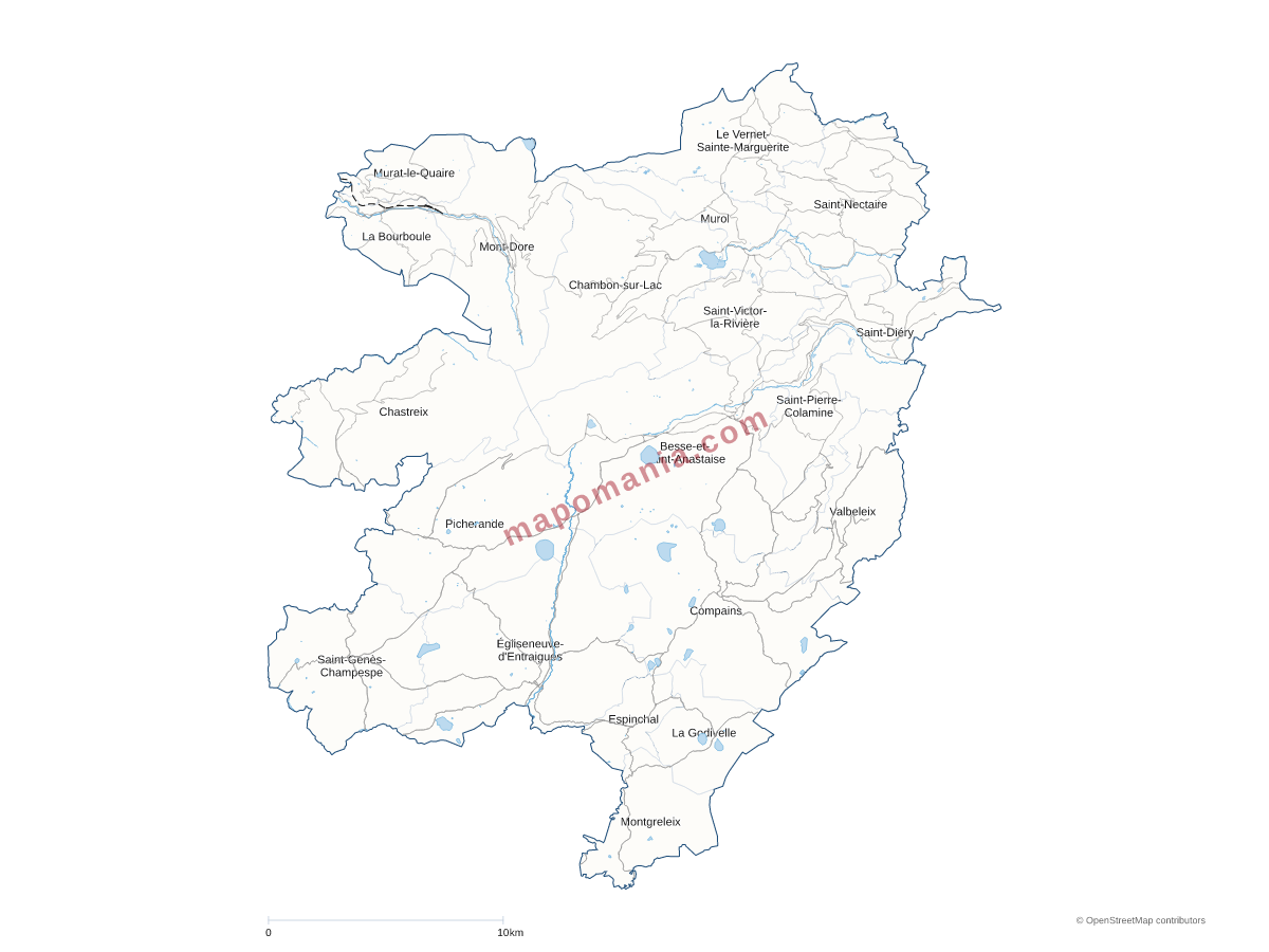 Carte de CC du Massif du Sancy à personnaliser