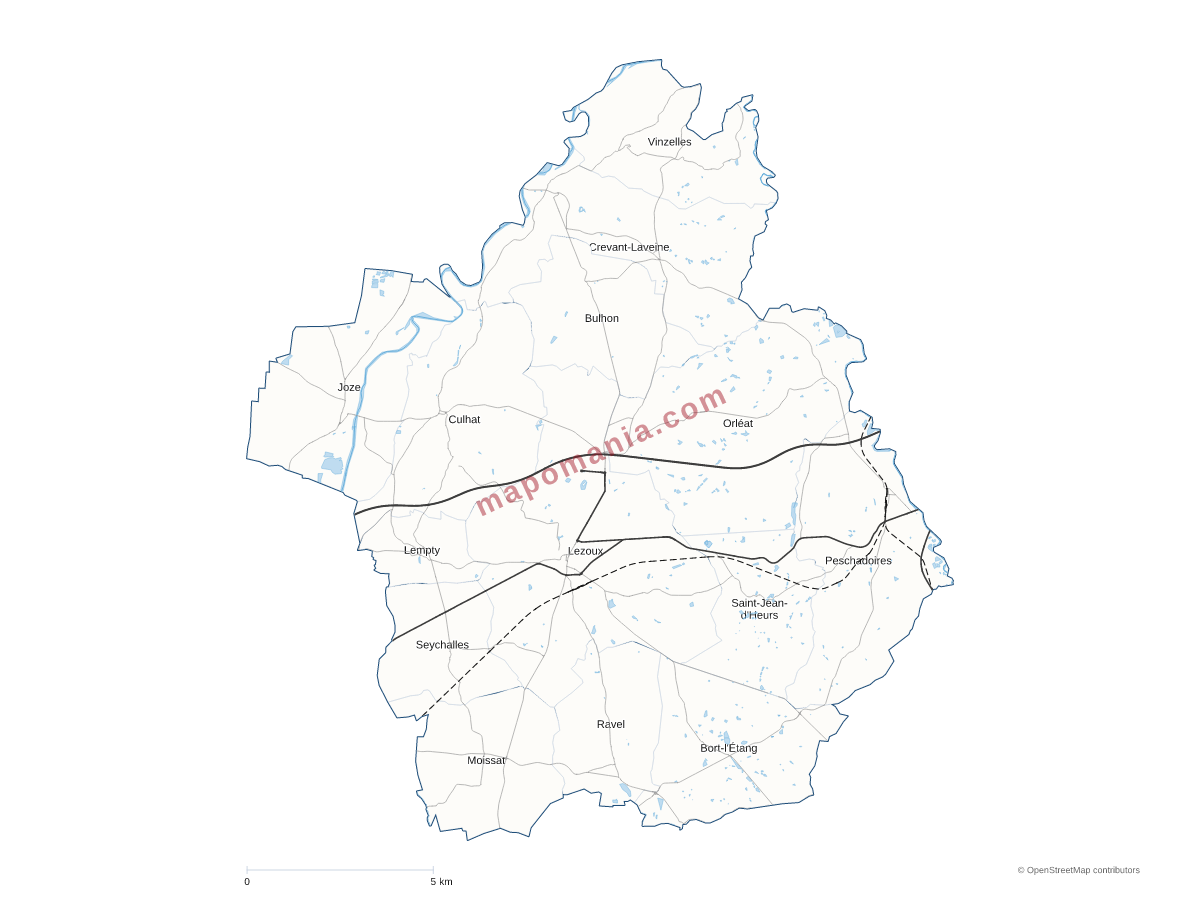 Carte de CC Entre Dore et Allier à personnaliser