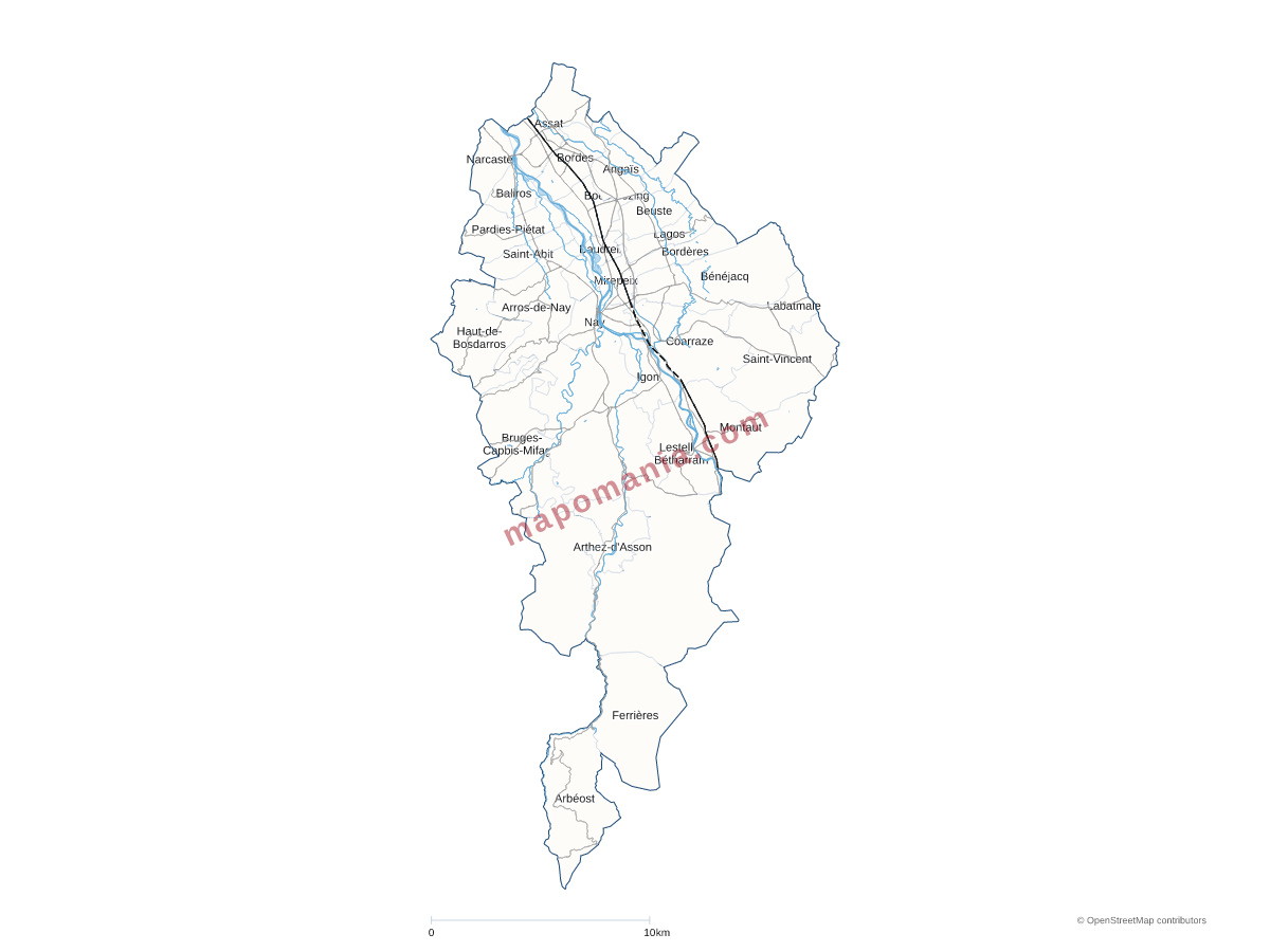 Carte de CC Pays de Nay à personnaliser