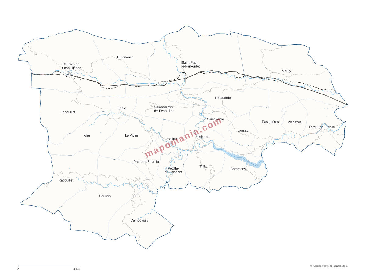 Carte de CC Agly Fenouillèdes à personnaliser