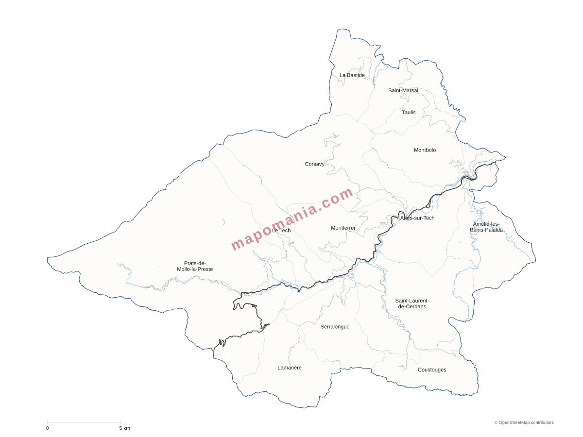 Carte de CC du Haut Vallespir à personnaliser