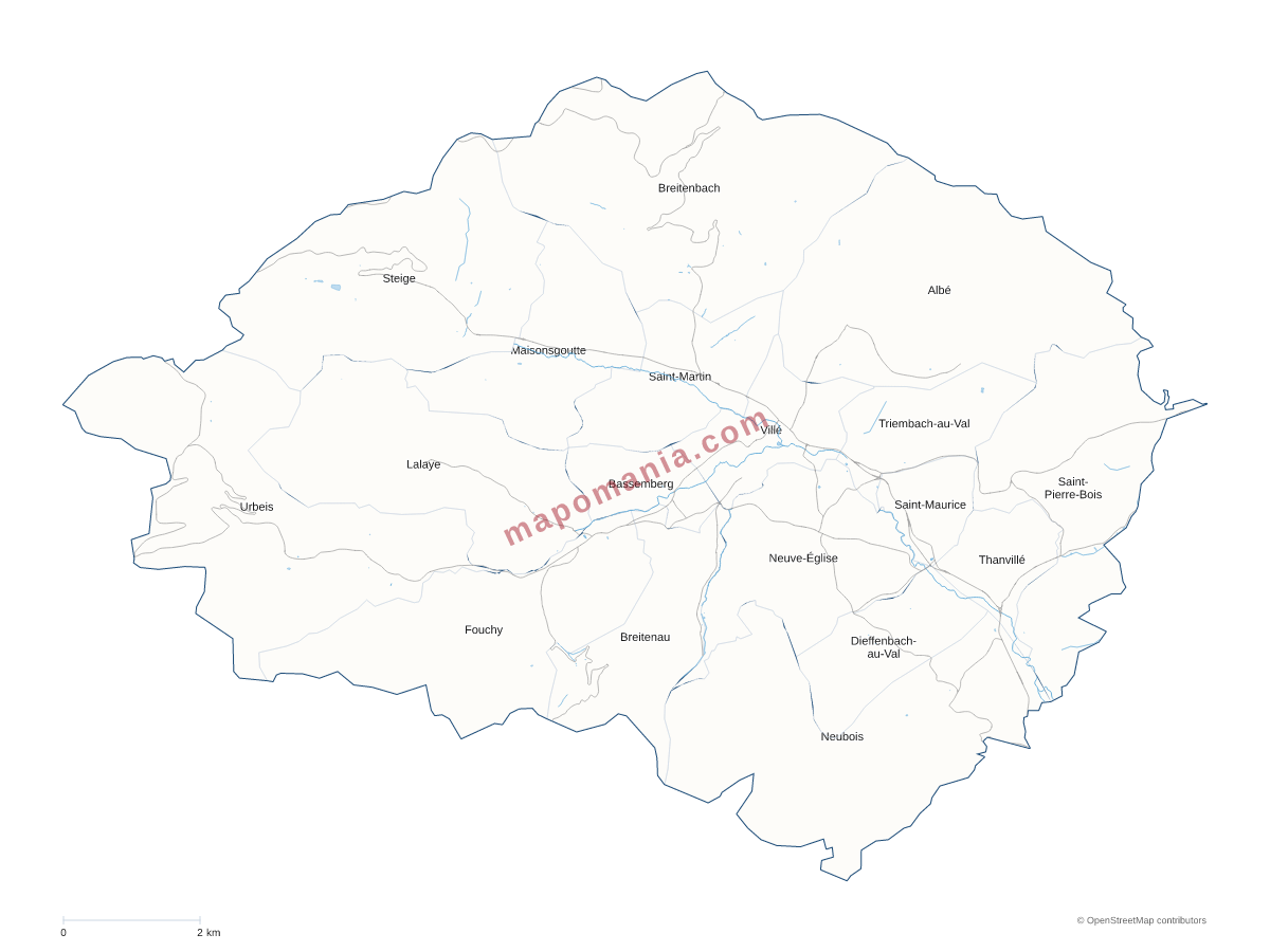 Carte de CC de la Vallée de Villé à personnaliser