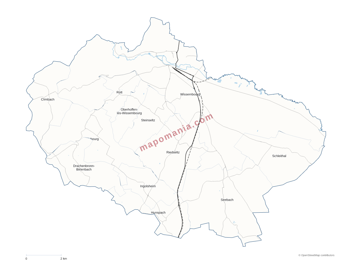 Carte de CC du Pays de Wissembourg à personnaliser