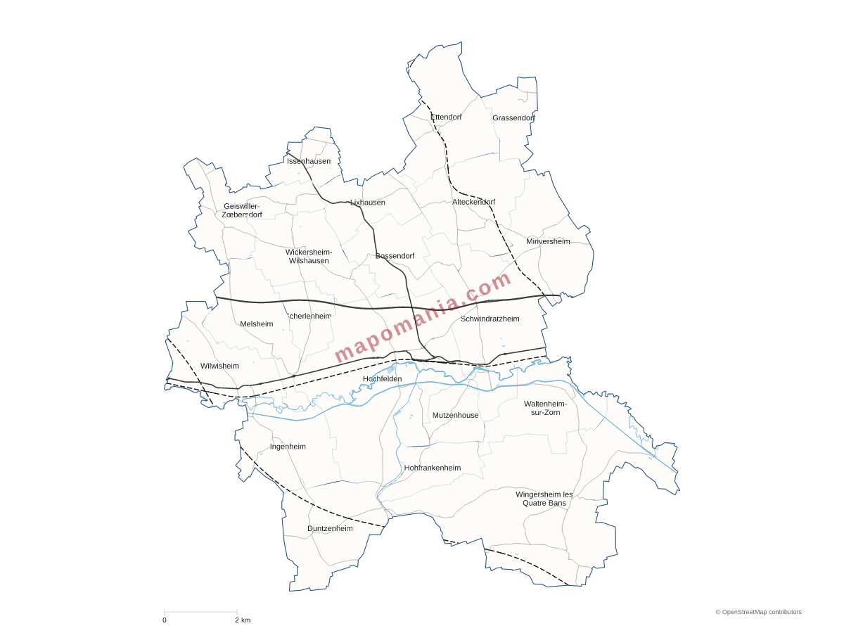 Carte de CC du Pays de la Zorn à personnaliser