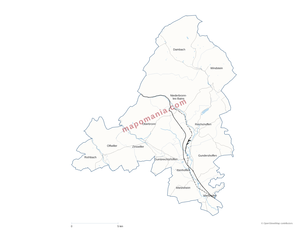 Carte de CC du Pays de Niederbronn-les-Bains à personnaliser