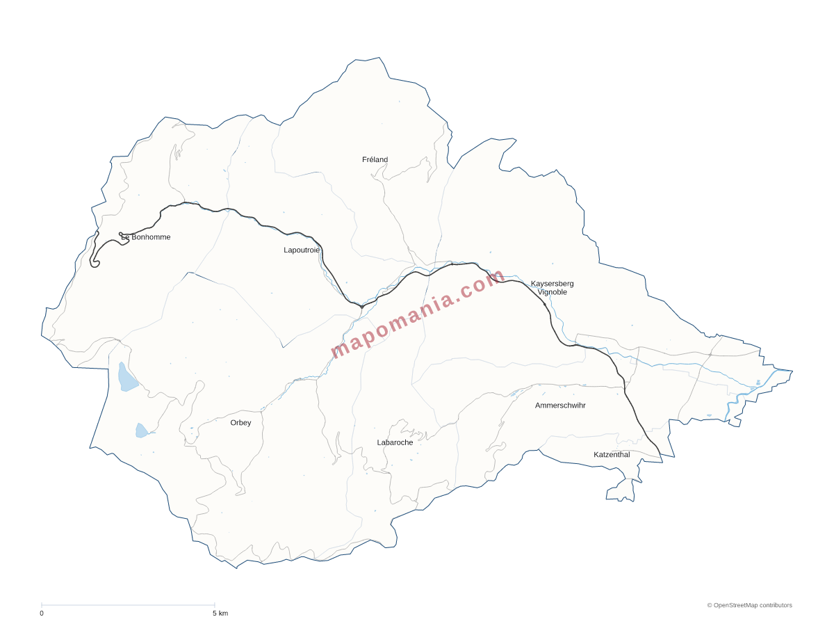 Carte de CC de la Vallée de Kaysersberg à personnaliser