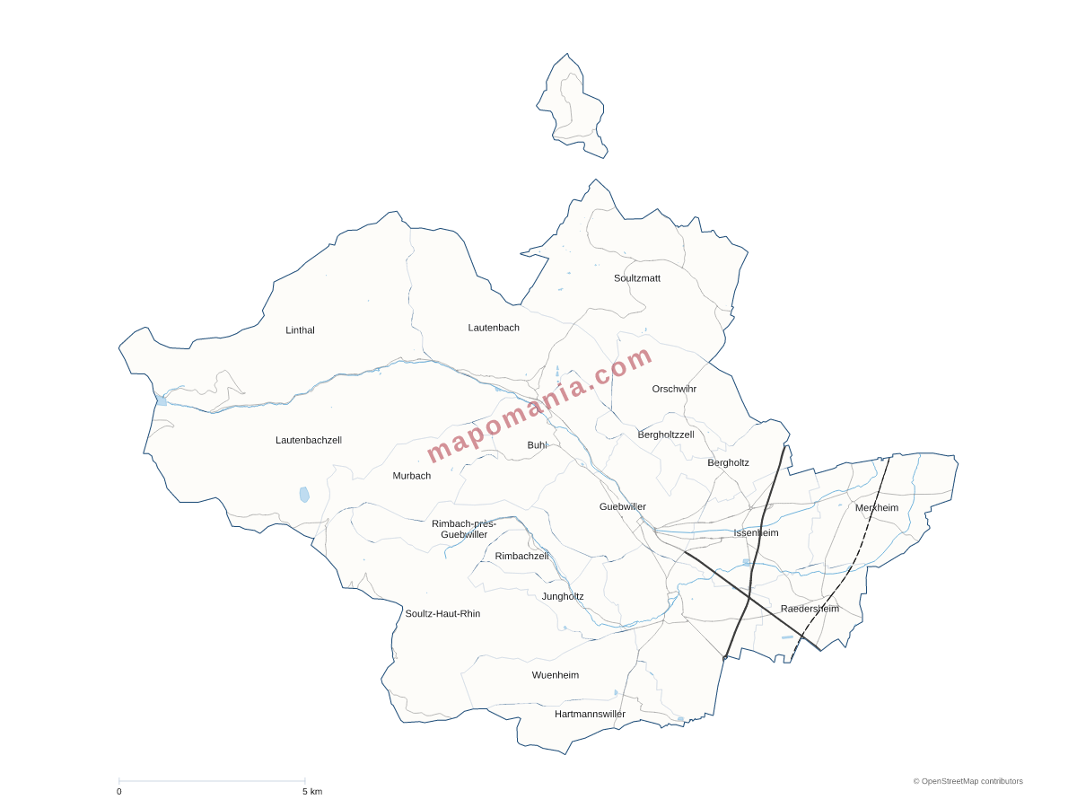 Carte de CC de la Région de Guebwiller à personnaliser