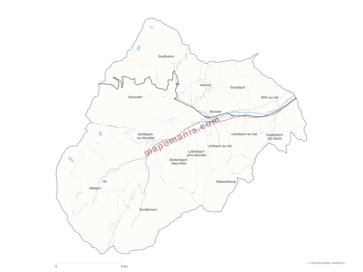Carte de CC de la Vallée de Munster à personnaliser