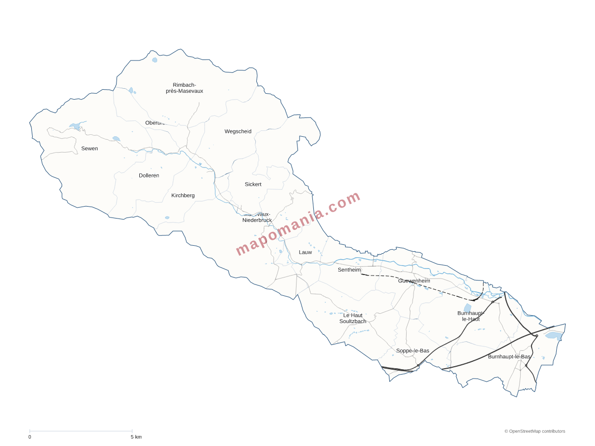 Carte de CC de la Vallée de la Doller et du Soultzbach à personnaliser