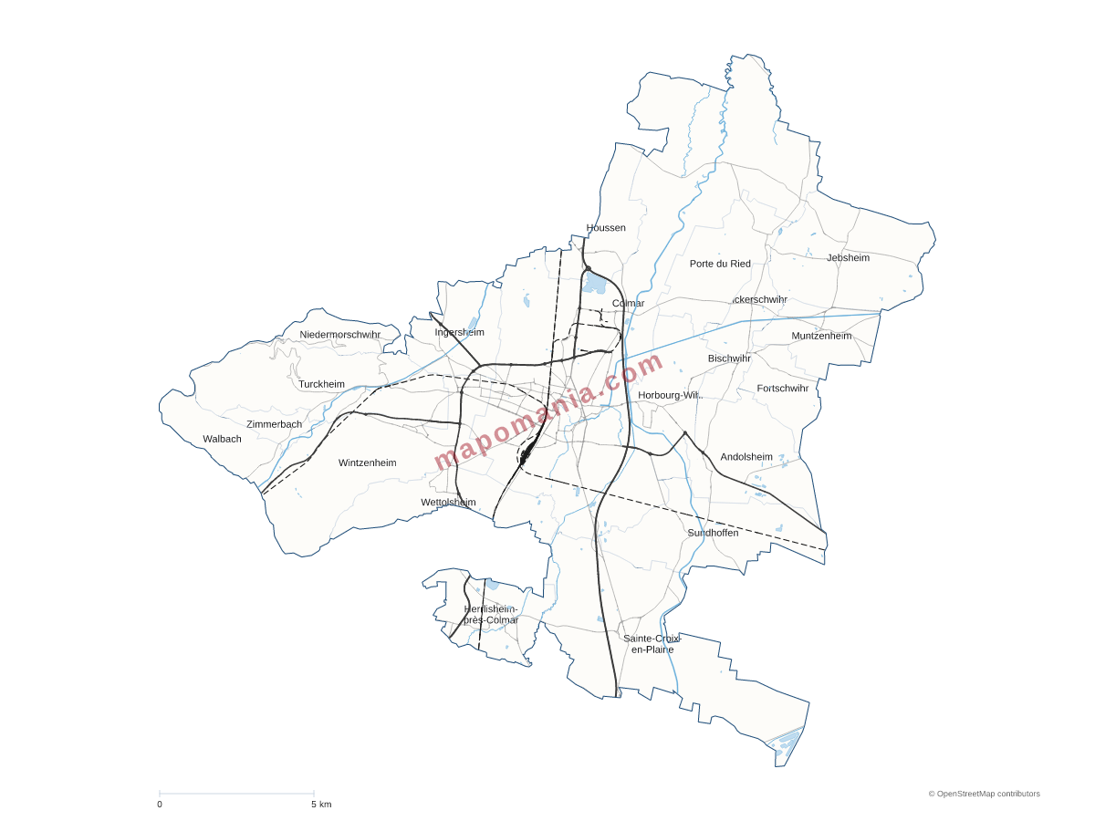 Carte de CA Colmar Agglomération à personnaliser