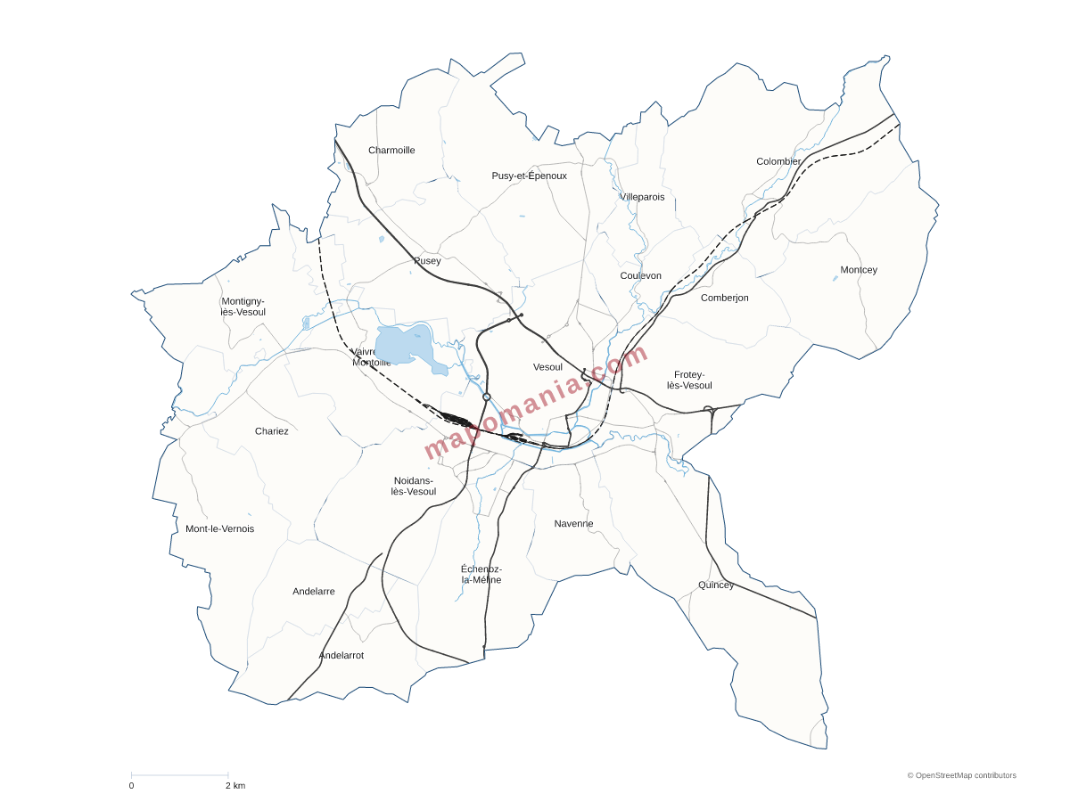 Carte de CA de Vesoul à personnaliser