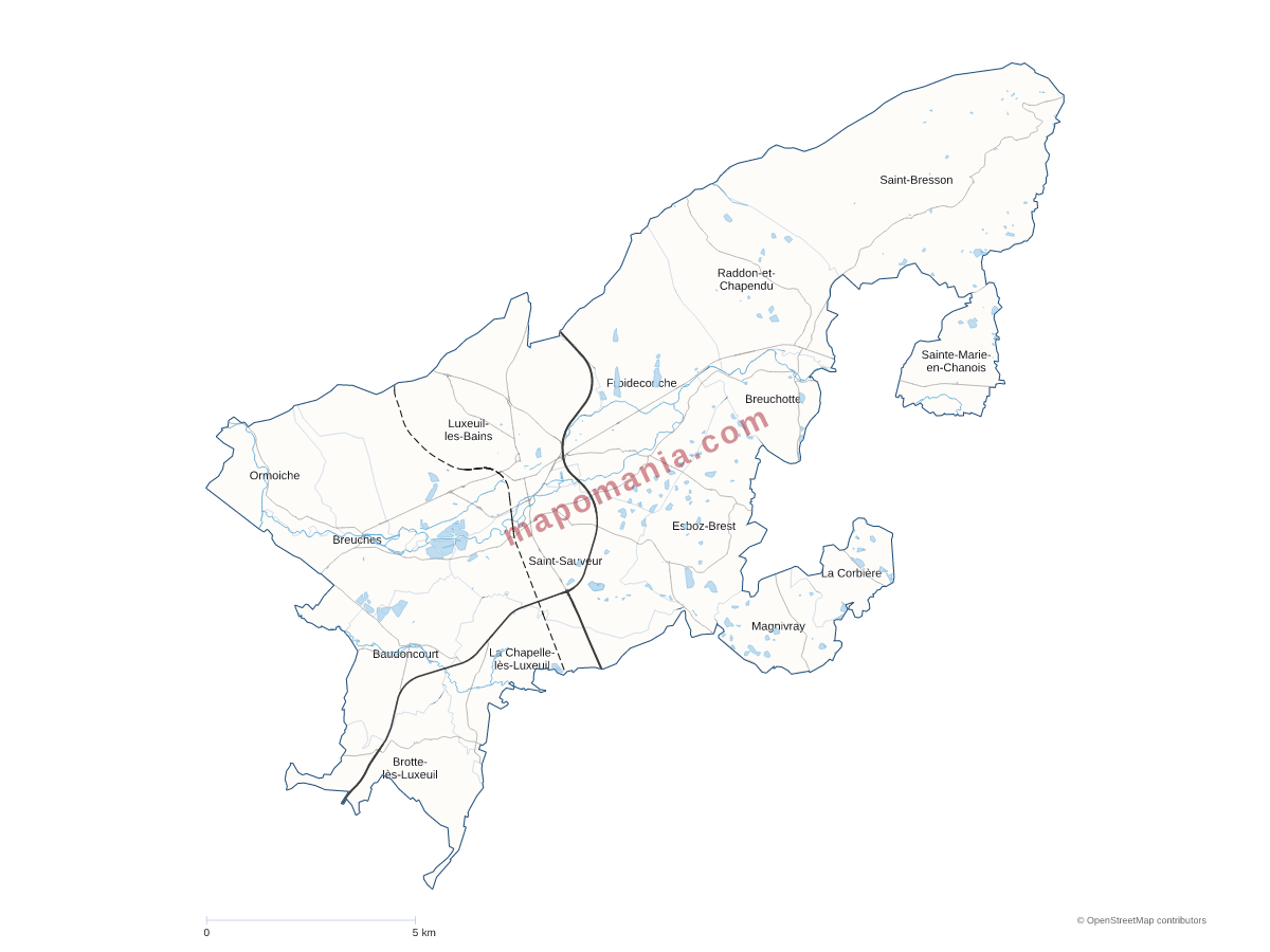 Carte de CC du Pays de Luxeuil à personnaliser