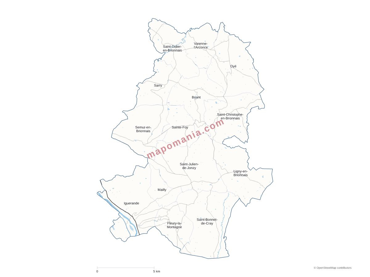 Carte de CC de Semur en Brionnais à personnaliser