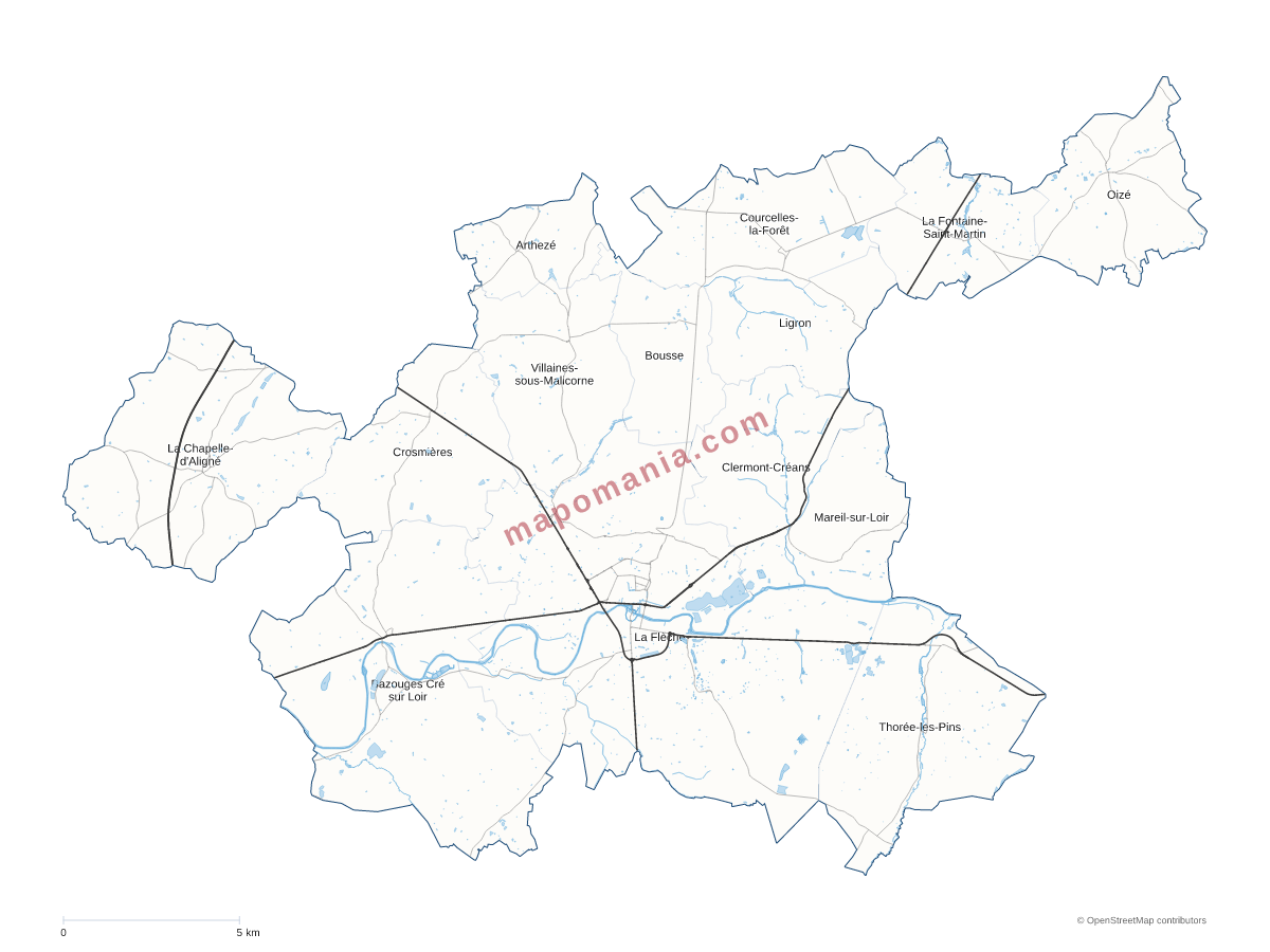 Carte de CC du Pays Fléchois à personnaliser