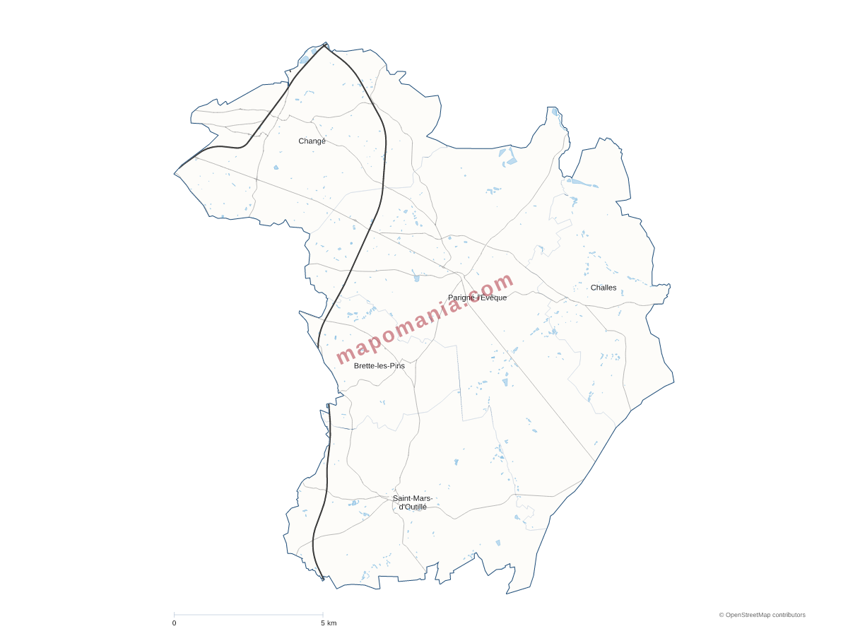 Carte de CC du Sud Est Manceau à personnaliser
