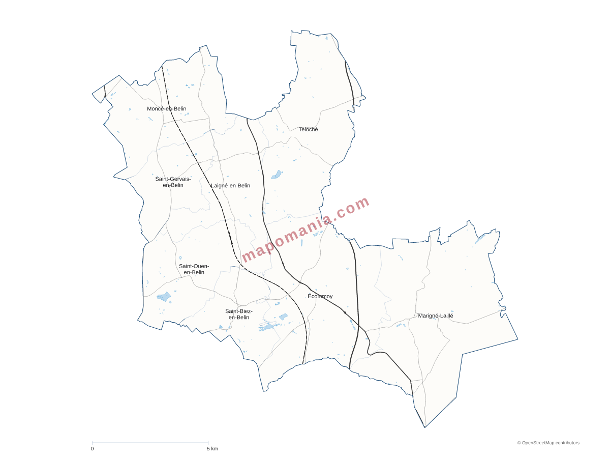 Carte de CC Orée de Bercé - Belinois à personnaliser