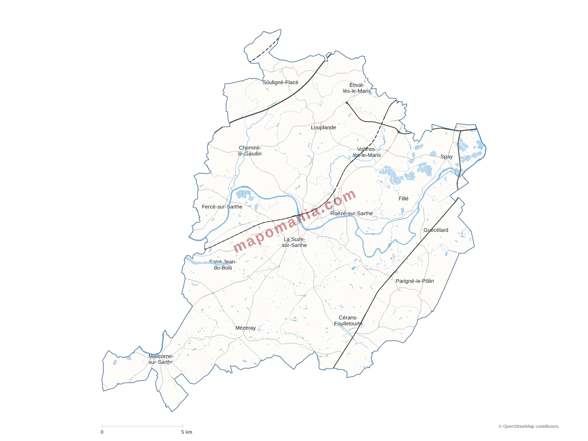 Carte de CC du Val de Sarthe à personnaliser
