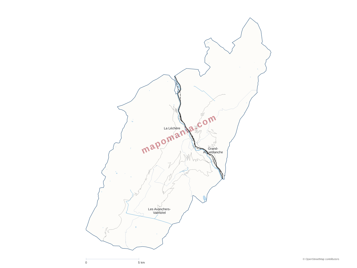 Carte de CC des Vallées d'Aigueblanche à personnaliser