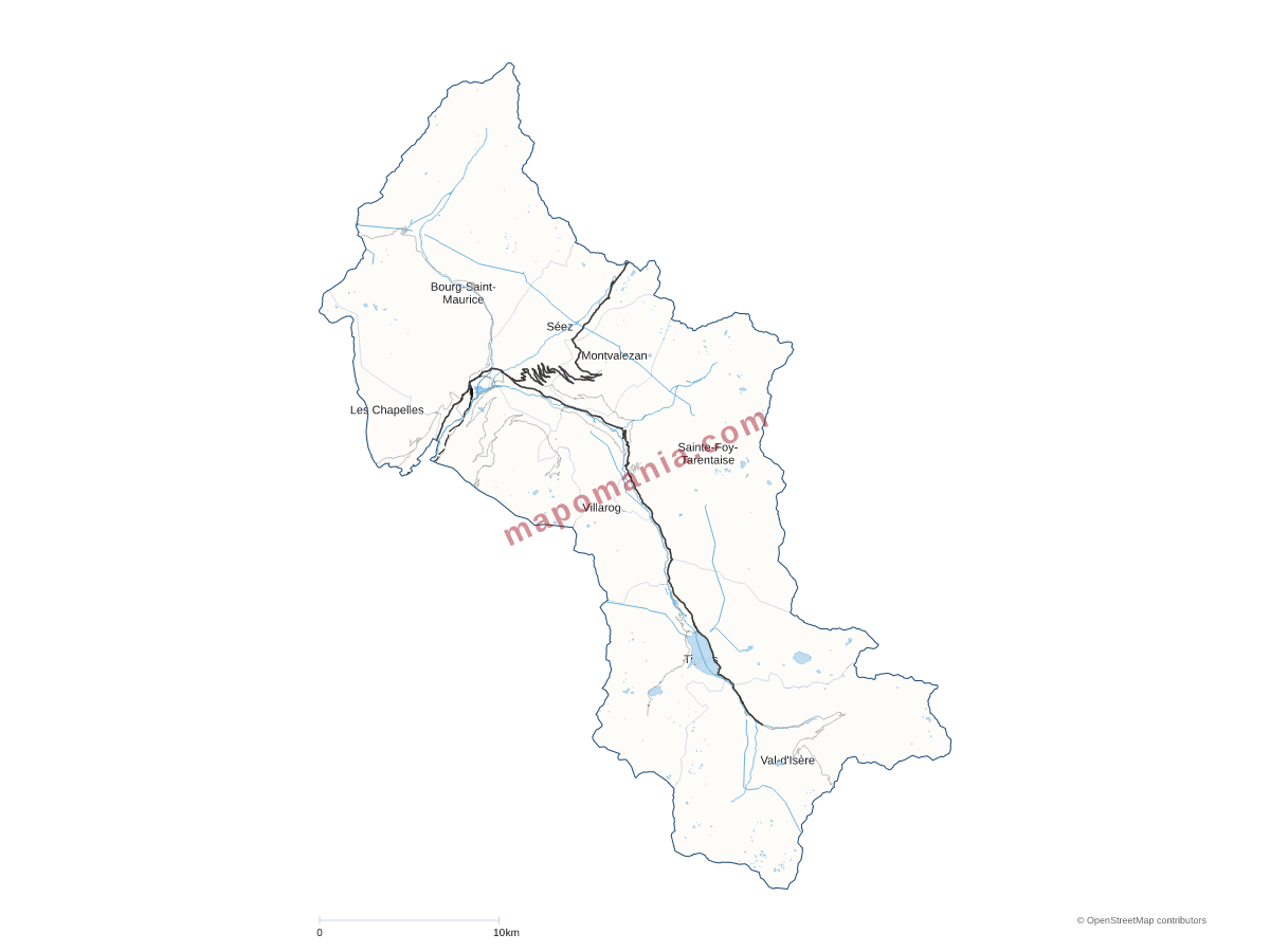 Carte de CC de Haute-Tarentaise à personnaliser