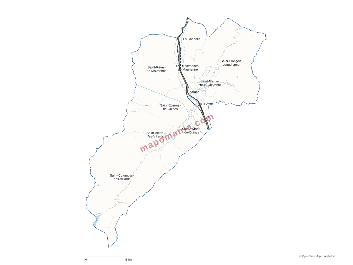 Carte de CC du Canton de La Chambre à personnaliser