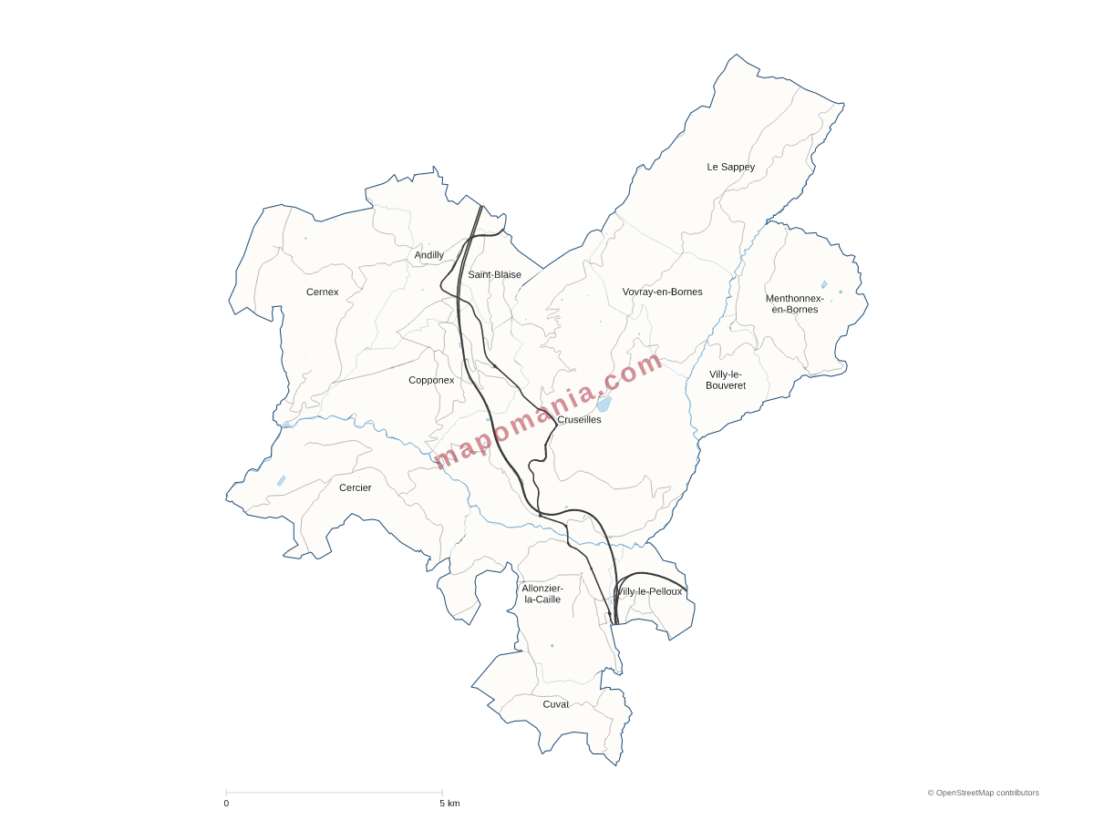 Carte de CC du Pays de Cruseilles à personnaliser