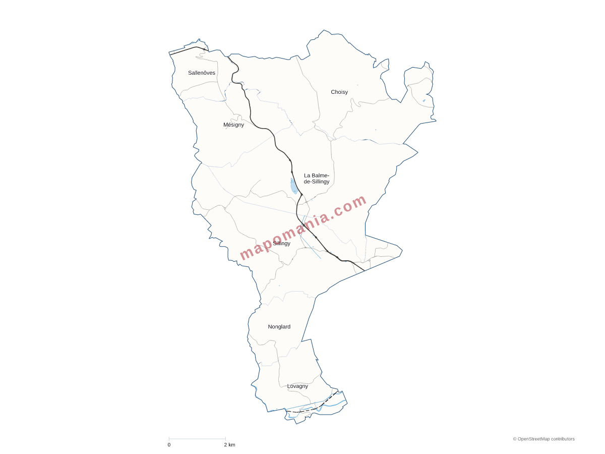 Carte de CC Fier et Usses à personnaliser