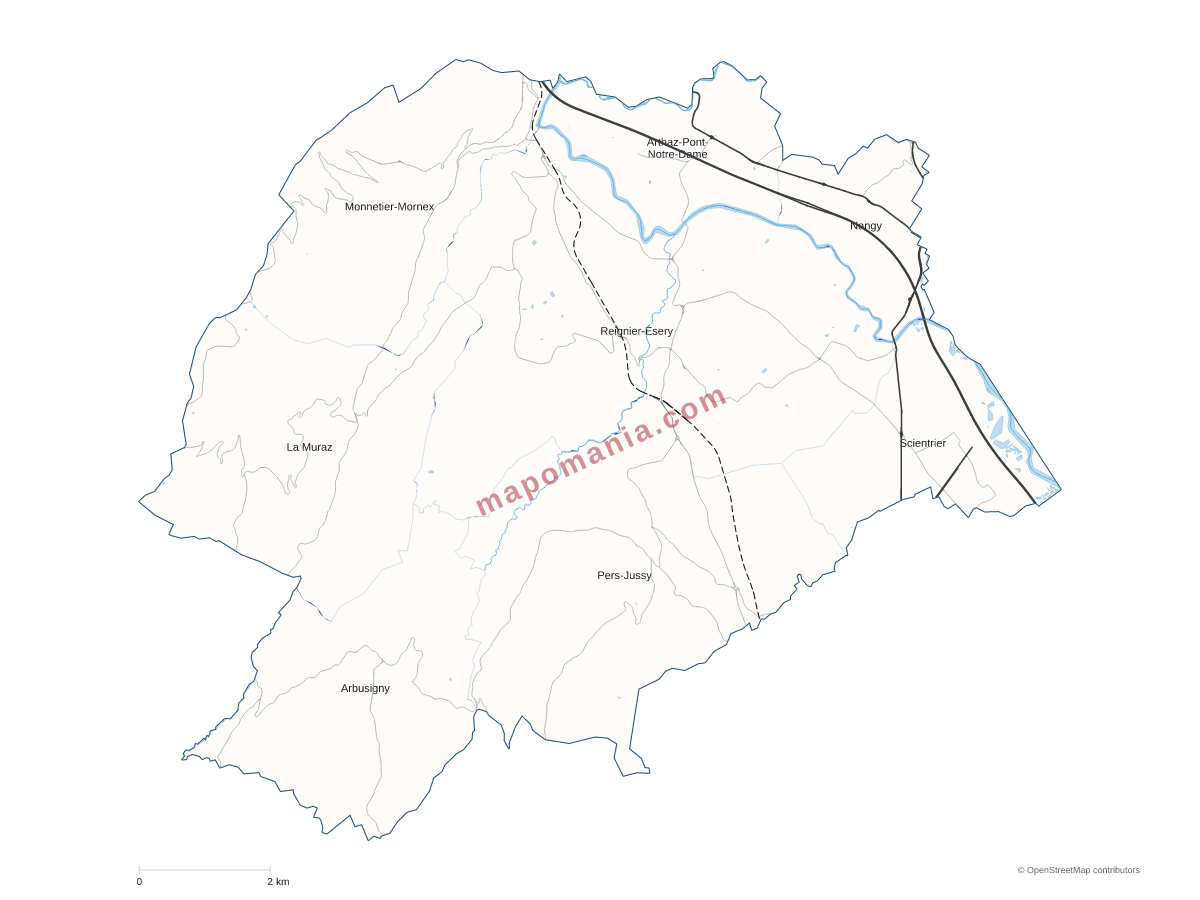Carte de CC Arve et Salève à personnaliser