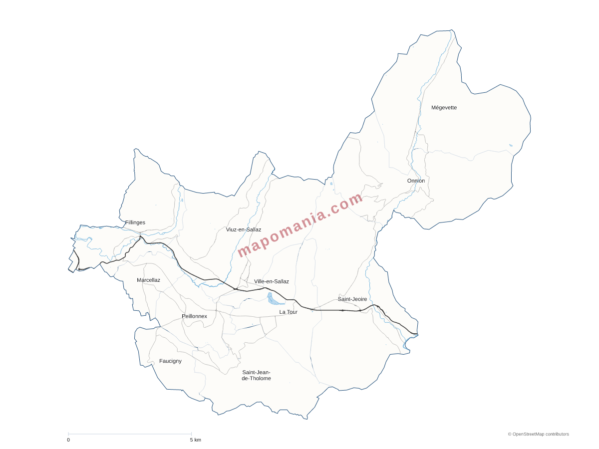 Carte de CC des Quatre Rivières à personnaliser