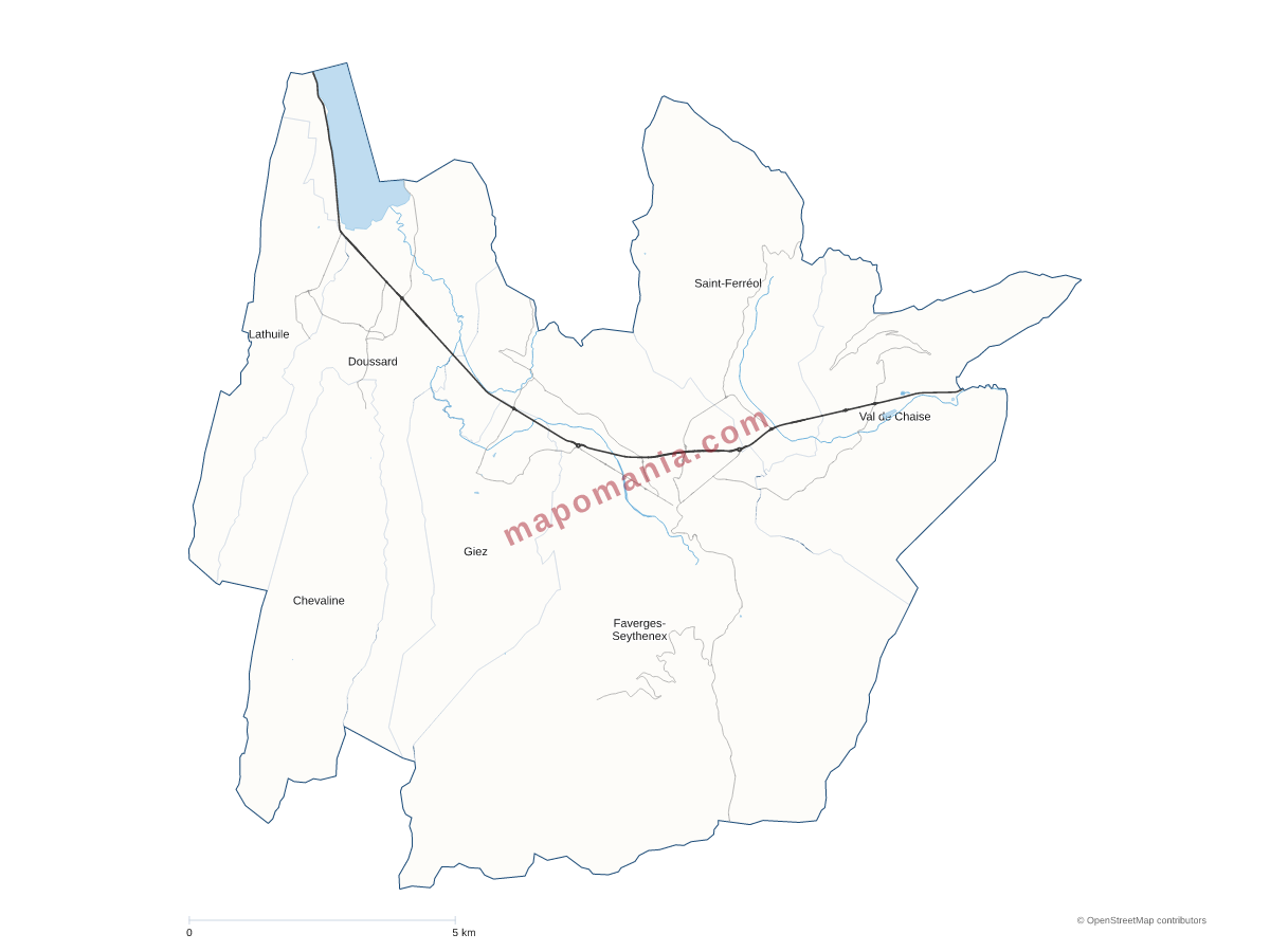 Carte de CC des Sources du Lac d'Annecy à personnaliser