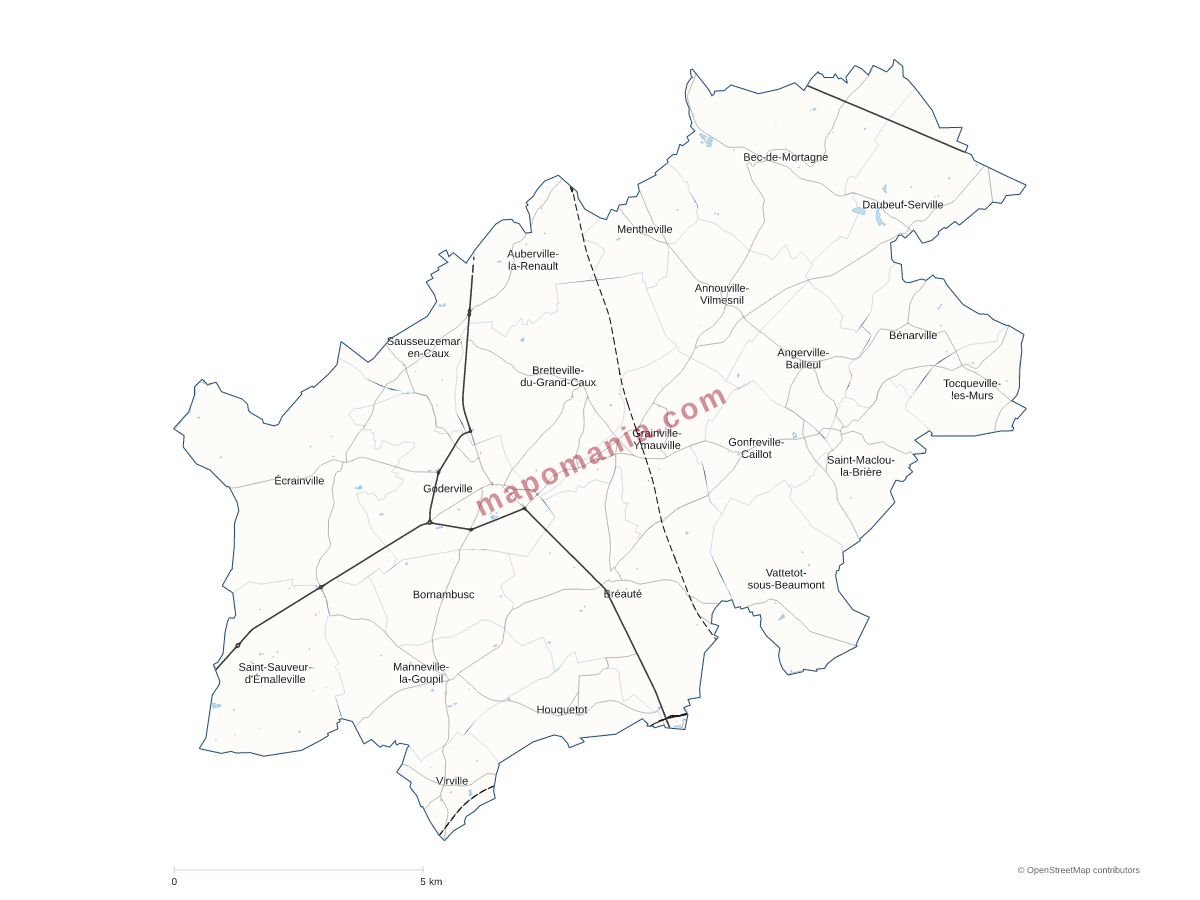 Carte de CC Campagne-de-Caux à personnaliser