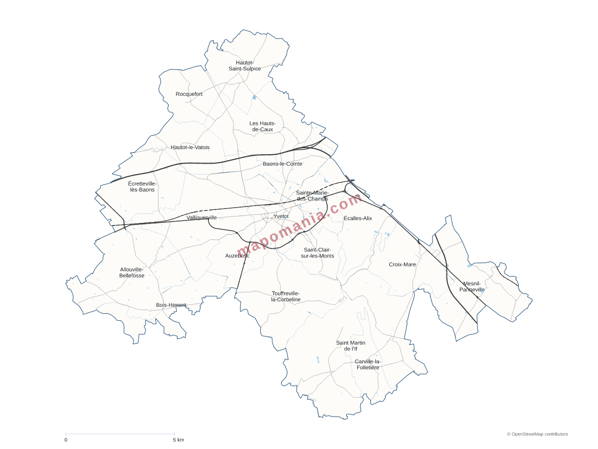 Carte de CC Yvetot Normandie à personnaliser
