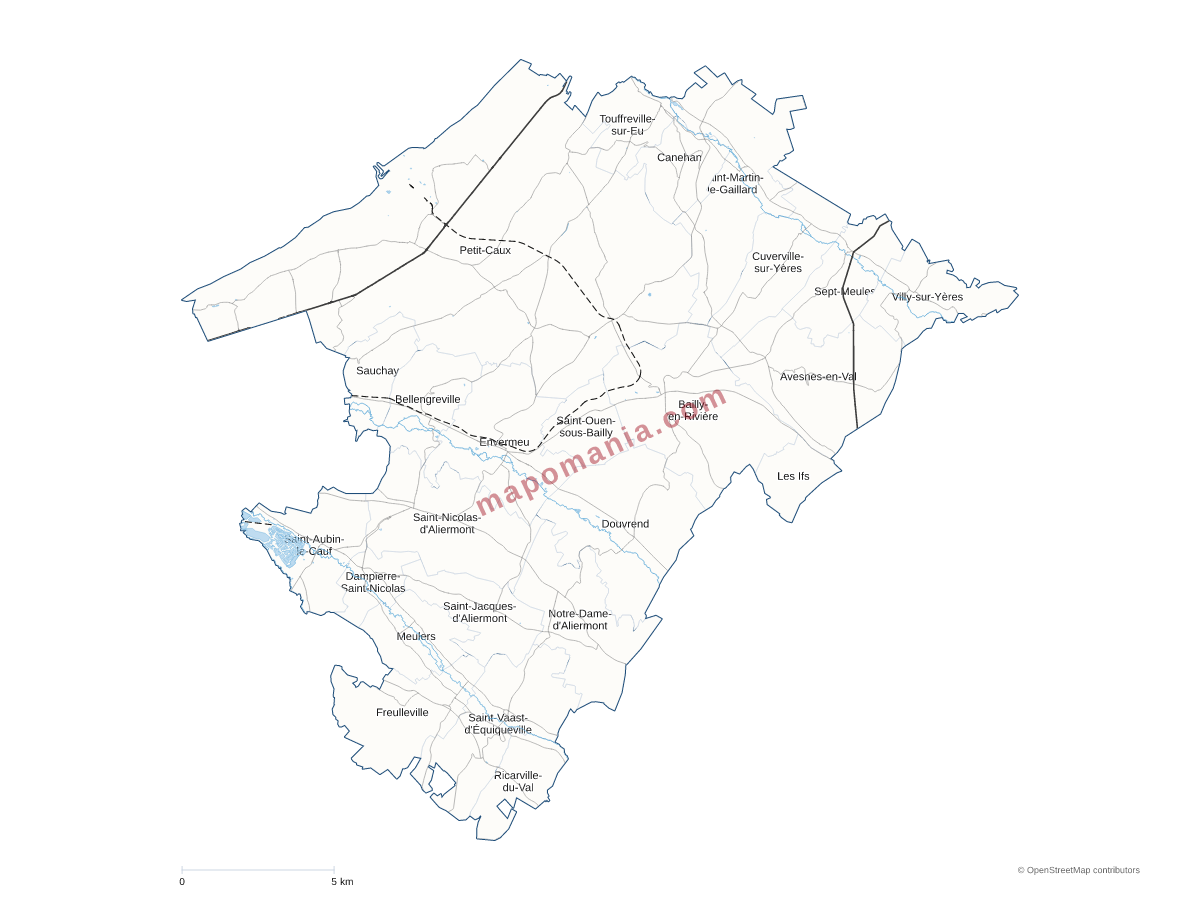 Carte de CC Falaises du Talou à personnaliser