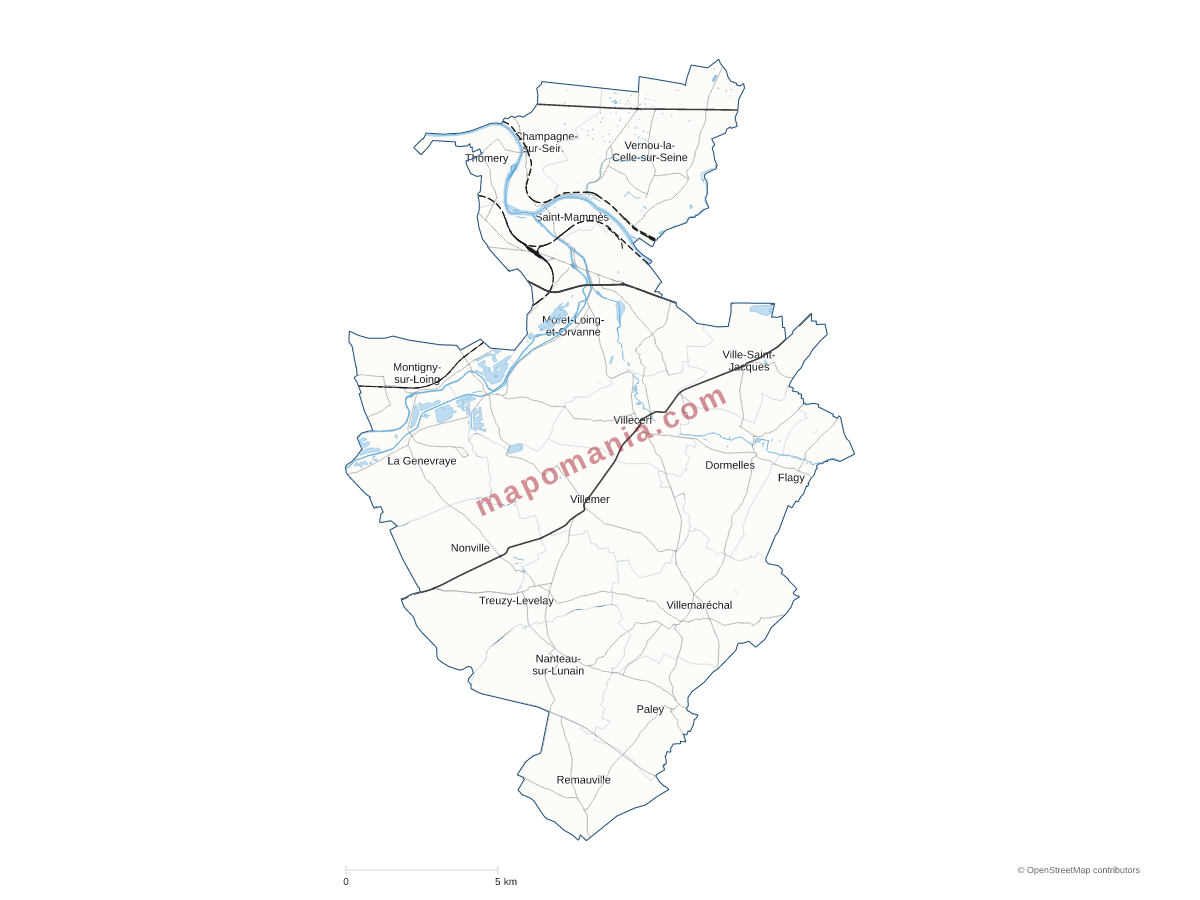 Carte de CC Moret Seine et Loing à personnaliser