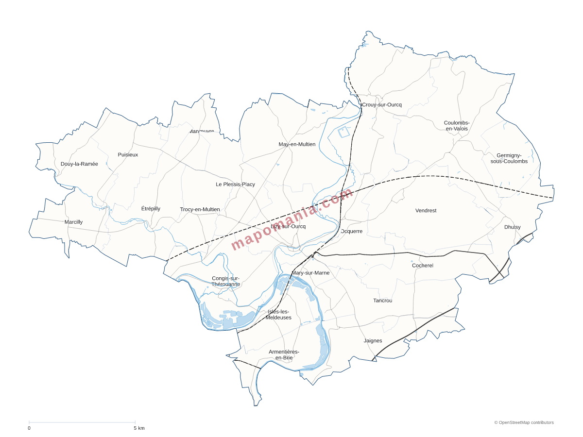 Carte de CC du Pays de l'Ourcq à personnaliser