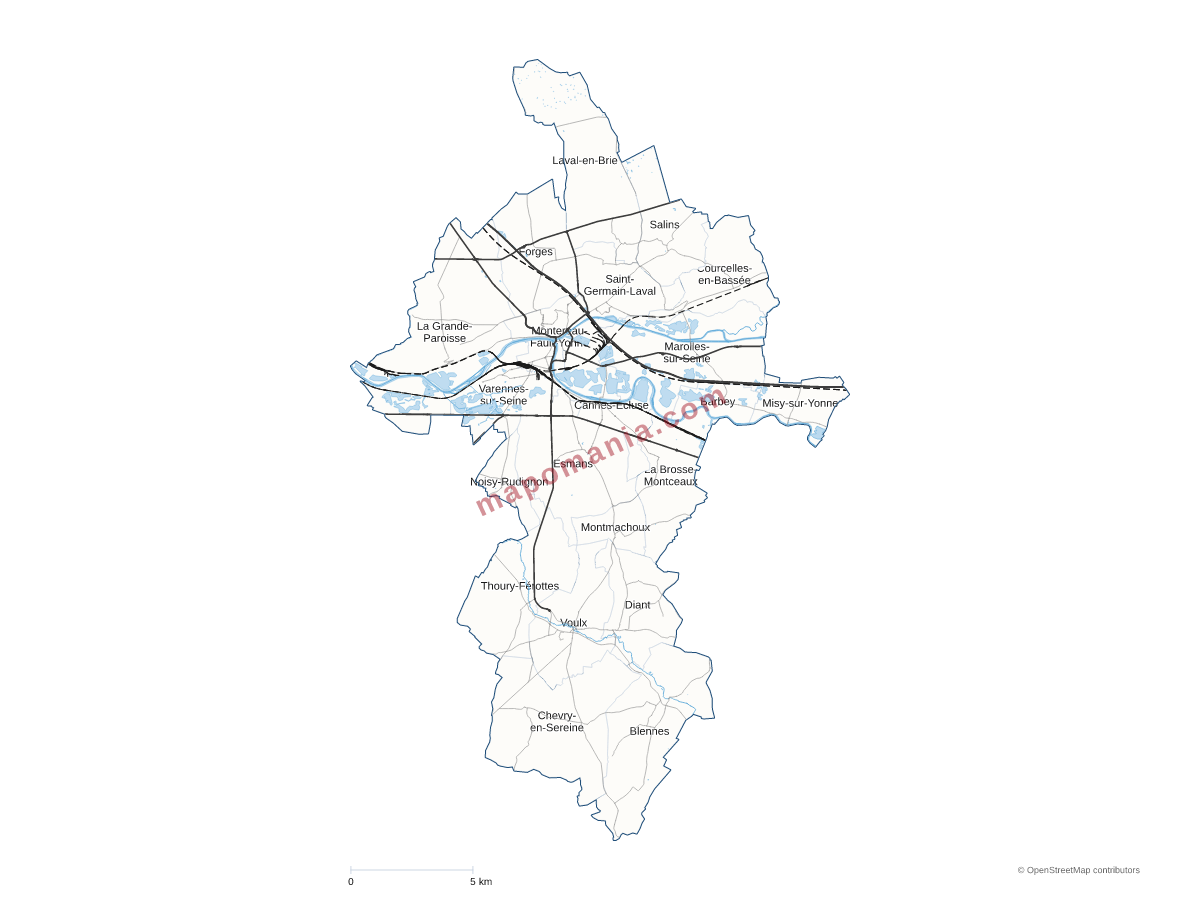 Carte de CC Pays de Montereau à personnaliser