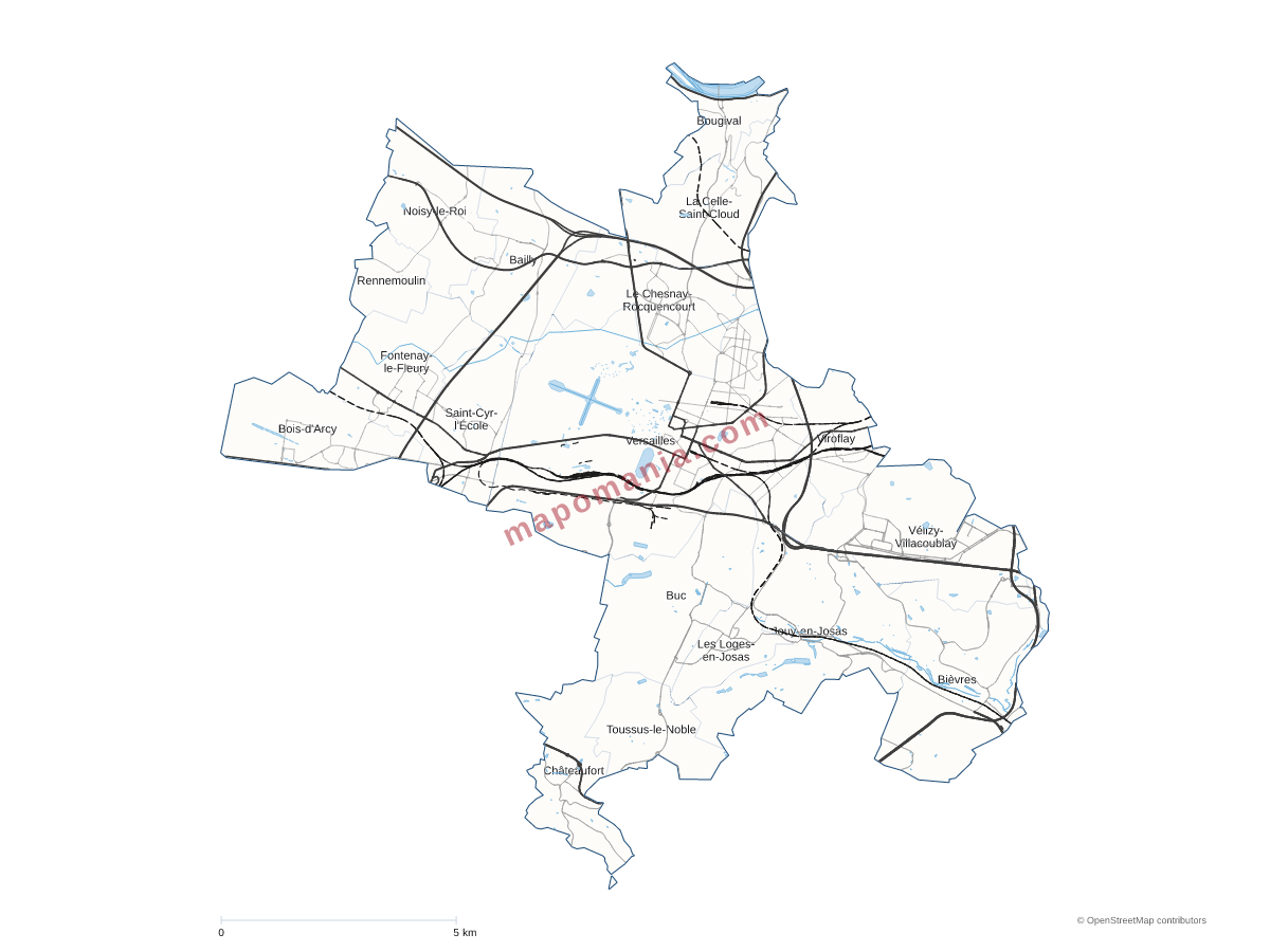 Carte de CA Versailles Grand Parc (CAVGP) à personnaliser