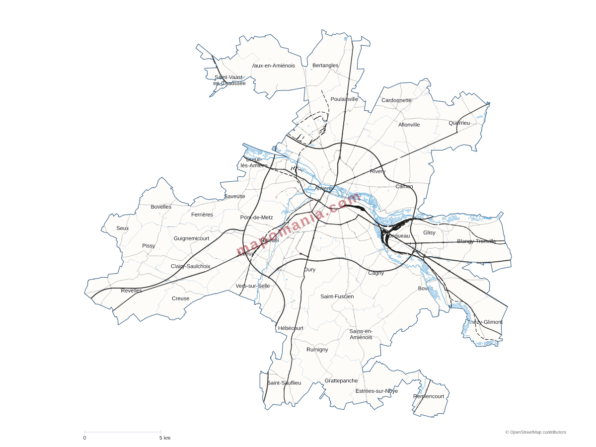Carte de CA Amiens Métropole à personnaliser