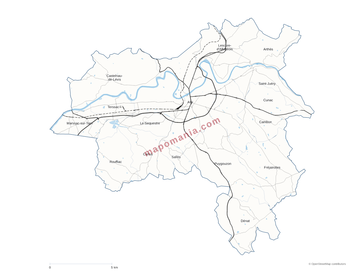 Carte de CA de l'Albigeois (C2A) à personnaliser