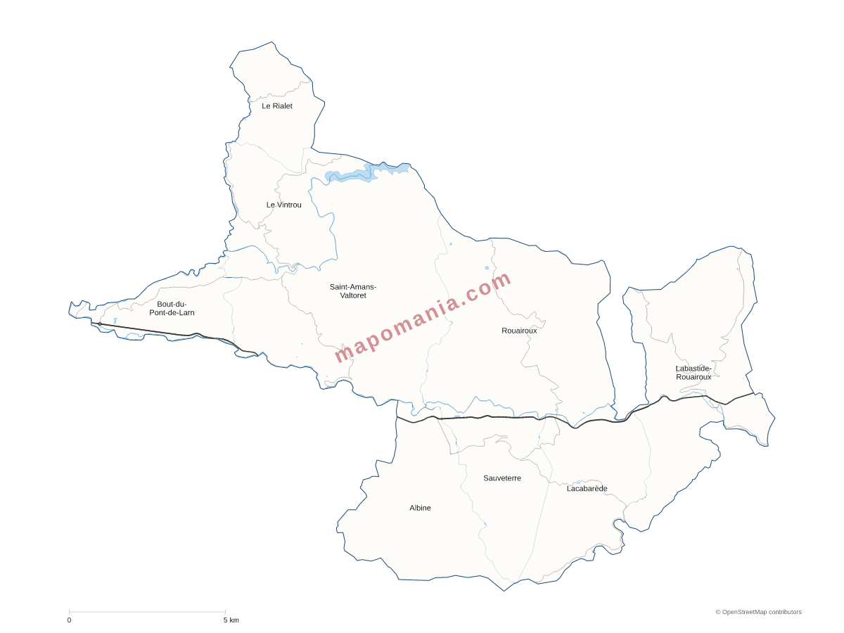 Carte de CC Thoré Montagne Noire à personnaliser
