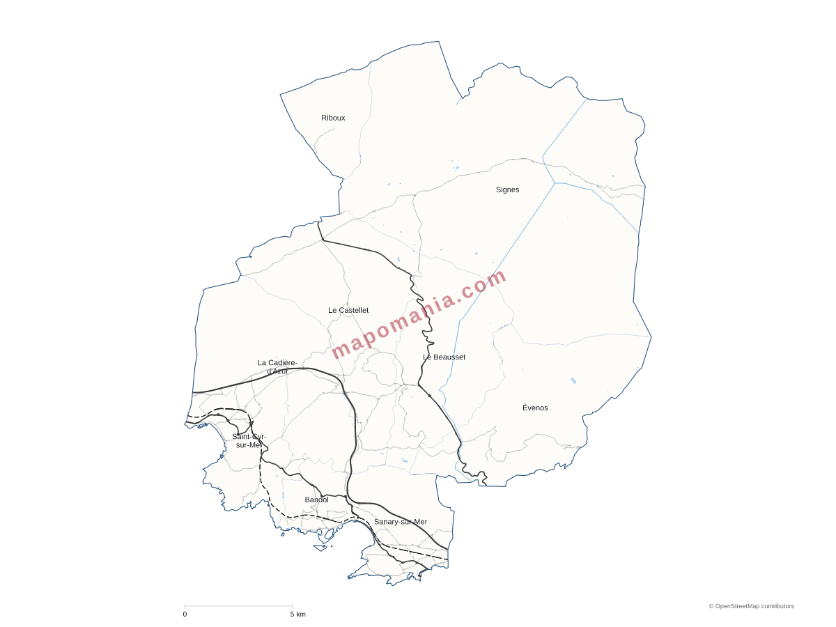 Carte de CA Sud Sainte Baume à personnaliser