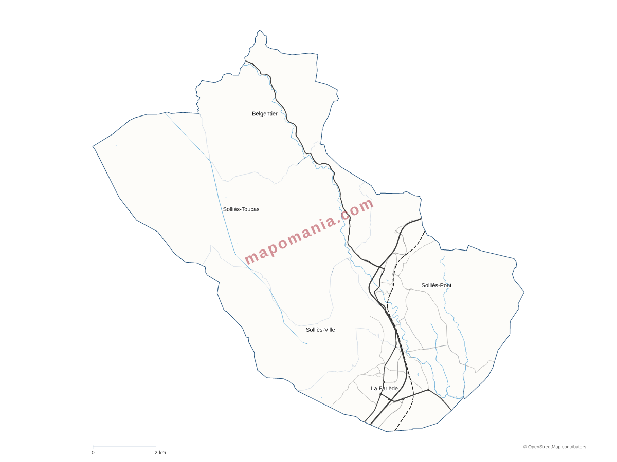 Carte de CC de la Vallée du Gapeau à personnaliser