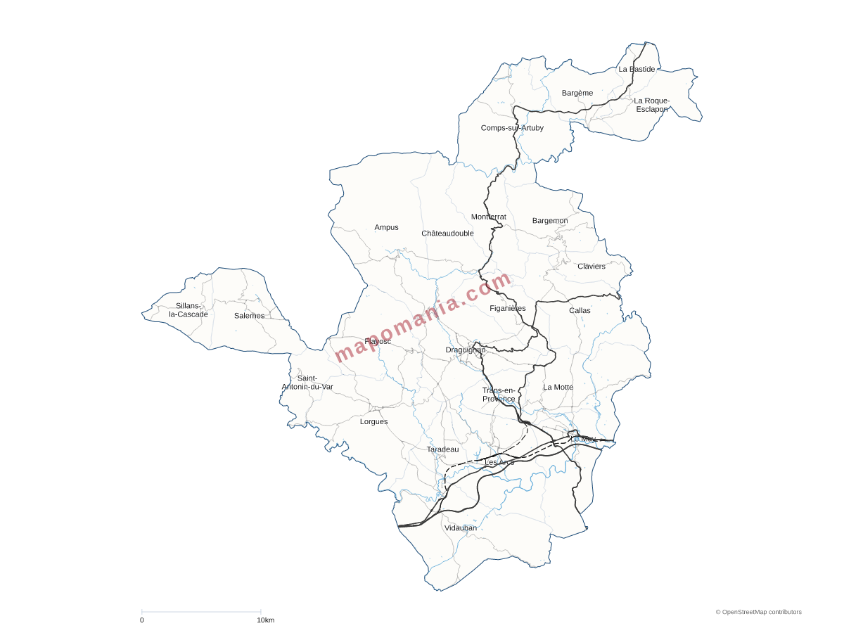 Carte de CA Dracénie Provence Verdon Agglomération à personnaliser