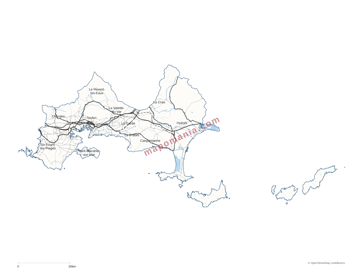 Carte de Métropole Toulon-Provence-Méditerranée à personnaliser