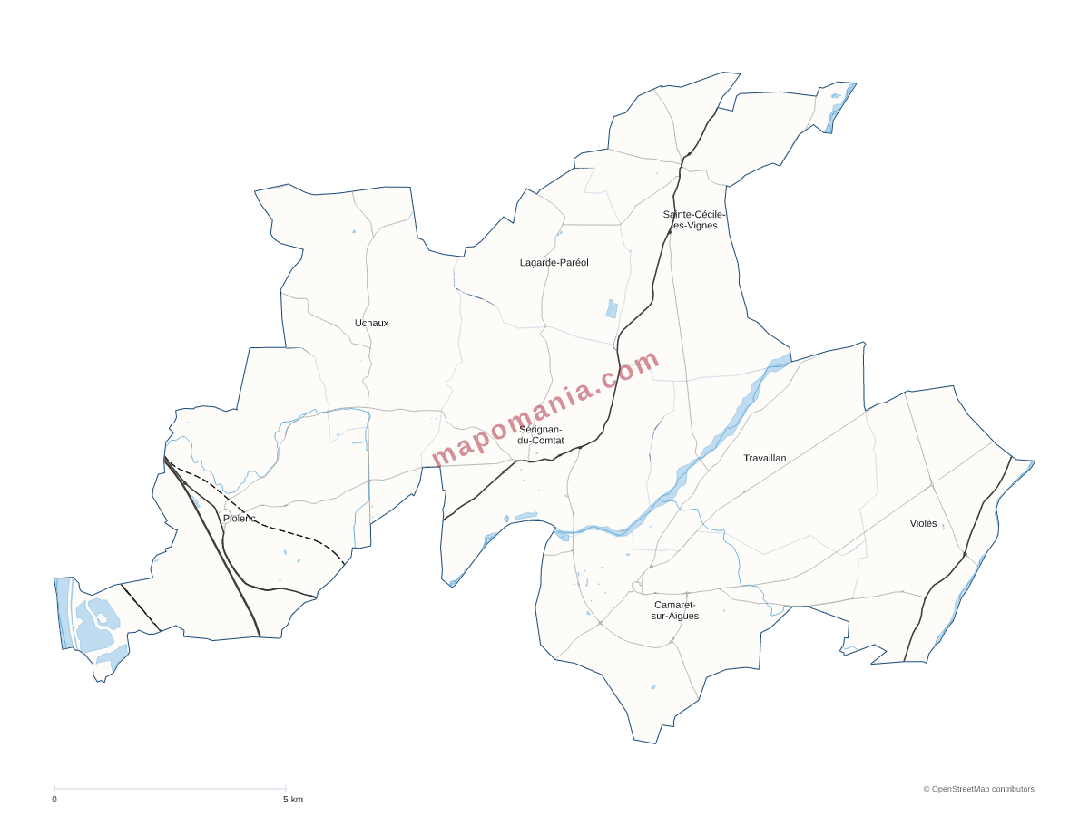 Carte de CC Aygues-Ouvèze en Provence (CCAOP) à personnaliser