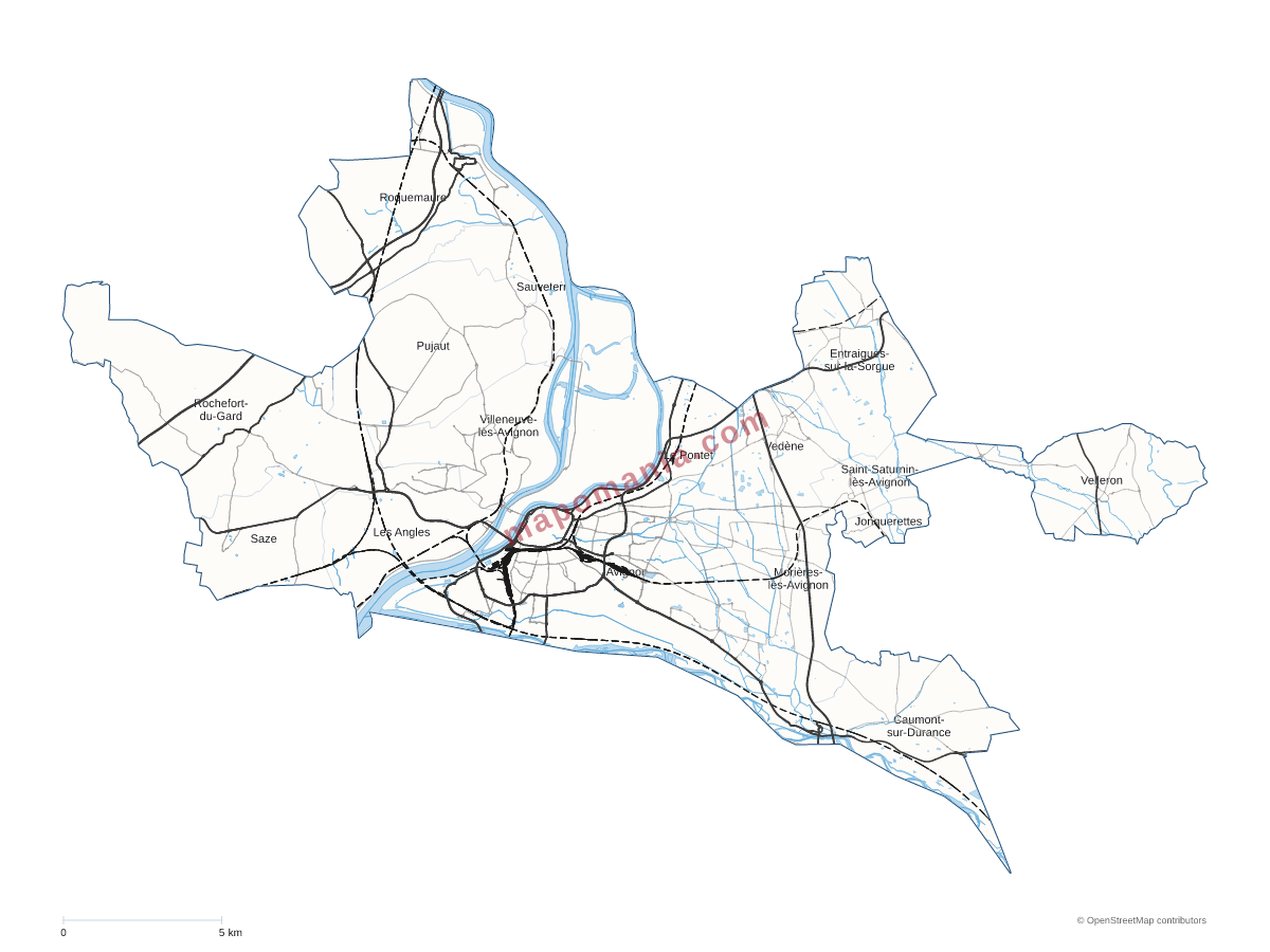 Carte de CA du Grand Avignon (COGA) à personnaliser