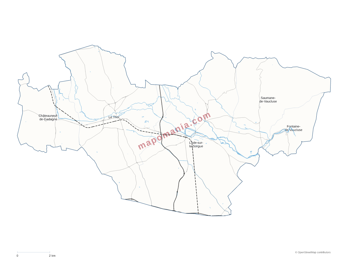 Carte de CC du Pays des Sorgues et des Monts de Vaucluse à personnaliser